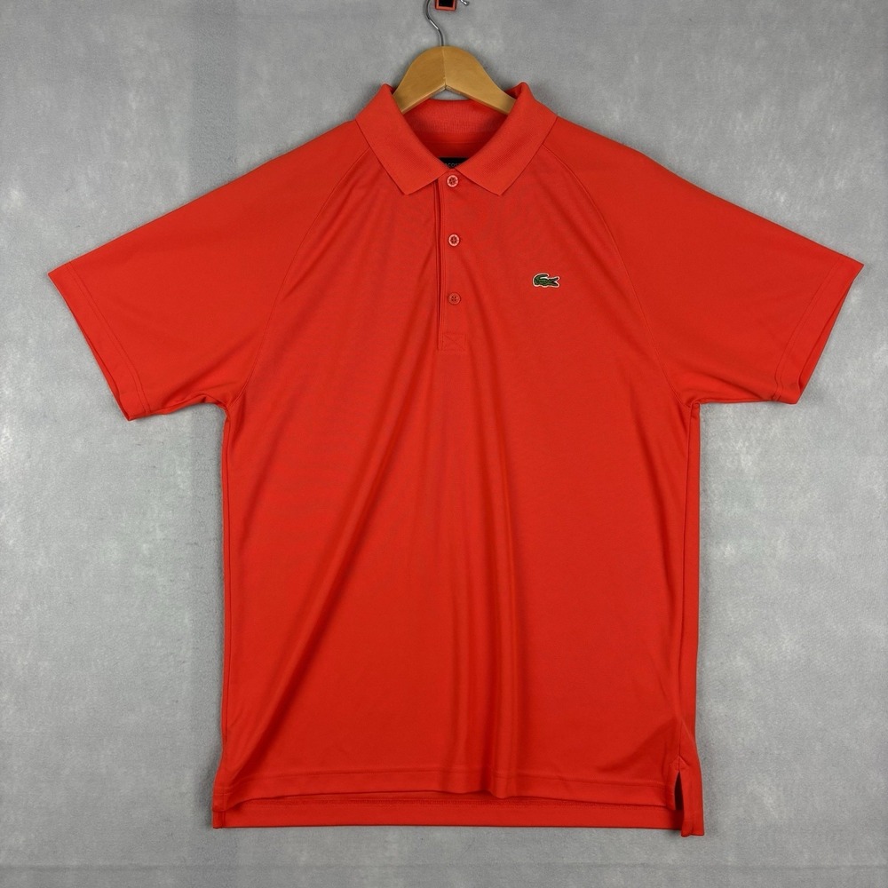 Lacoste Sport Ultra Dry Polo Men’s Large FR 5 Orange Performance Tennis Stretch